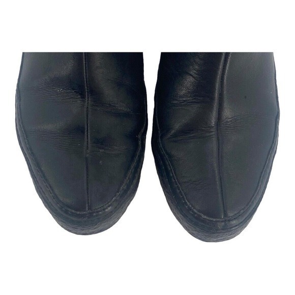 Vintage Bates Floaters Black Leather Ankle Boots Zip Back Fleece Lined Woman's 8 - Picture 8 of 10